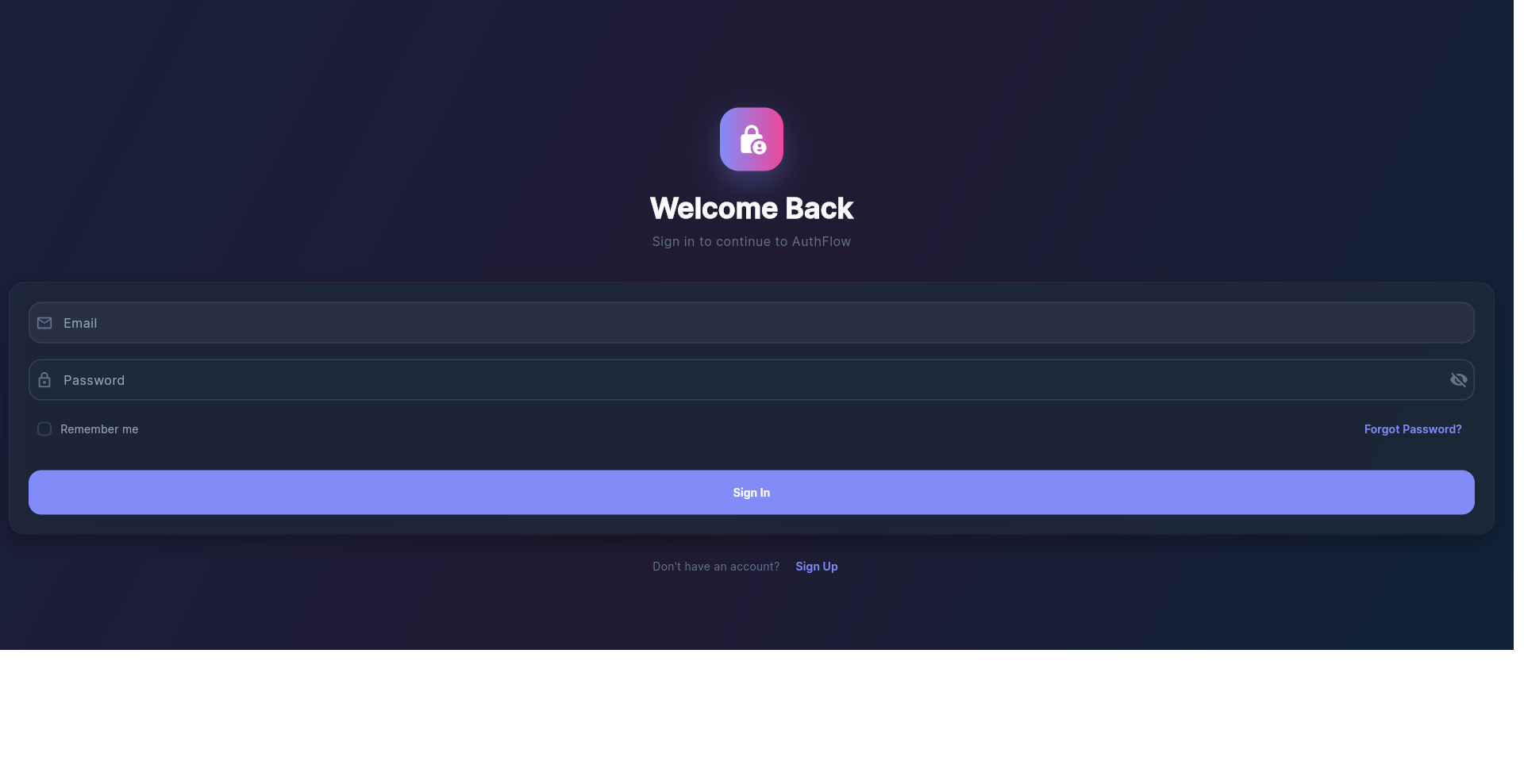 AuthFlow Flutter authentication app preview